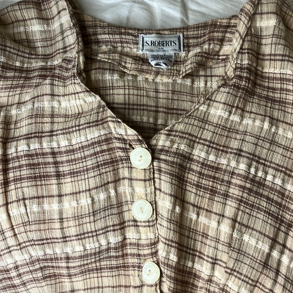 Sweet vintage plaid cotton cottage core dress Ioana Kohn look 7/8 = s/m - Picture 7 of 8